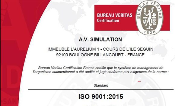 AVSimulation maintient la certification ISO 9001