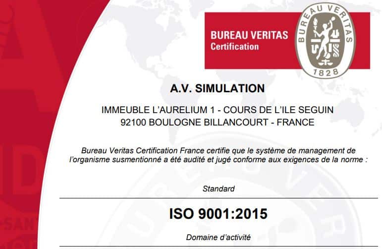 AVSimulation obtient la certification ISO 9001